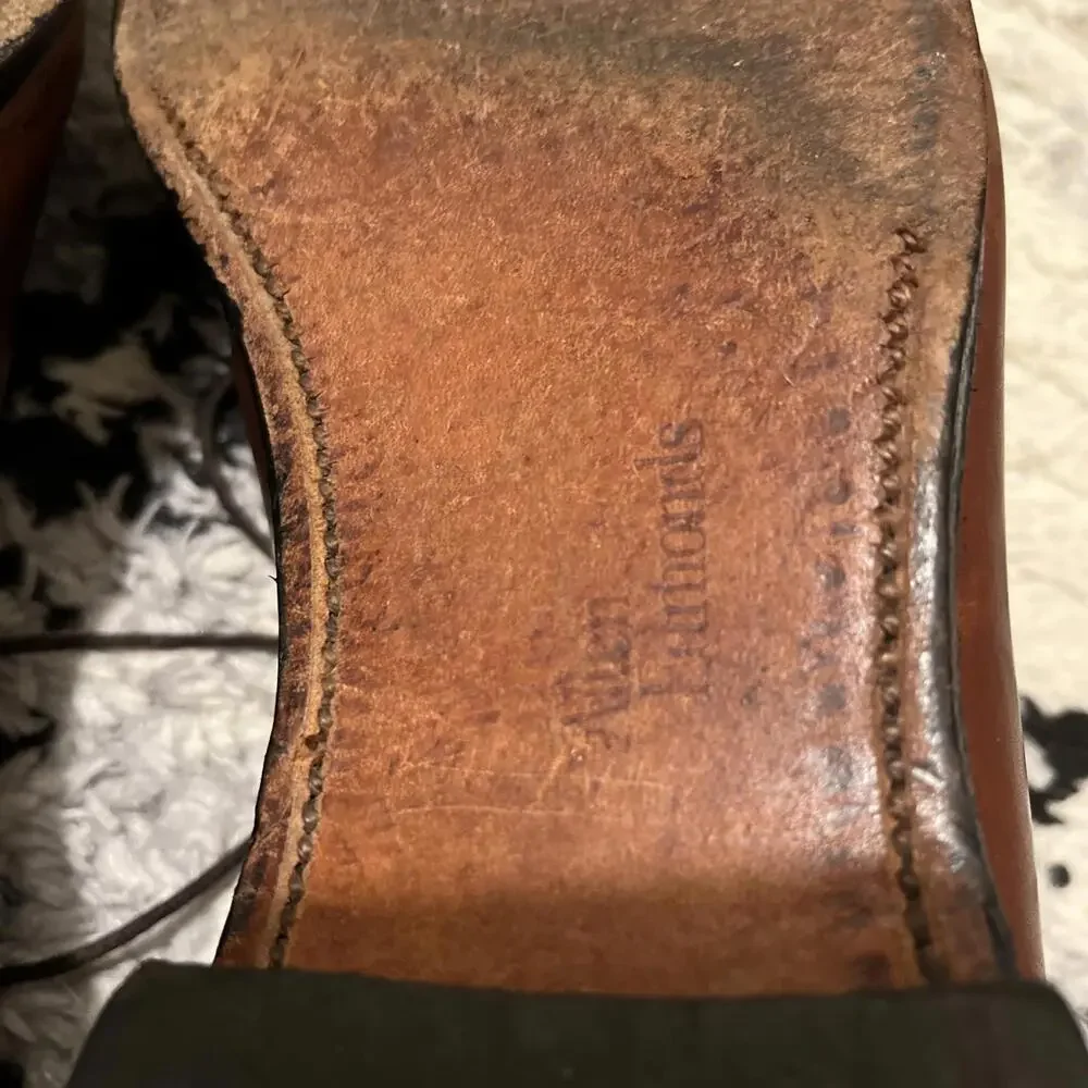 ALLEN EDMONDS HASTINGS CHILI BROWN OXFORD MENS DRESS SHOES SIZE 12C USA GOOD CON
